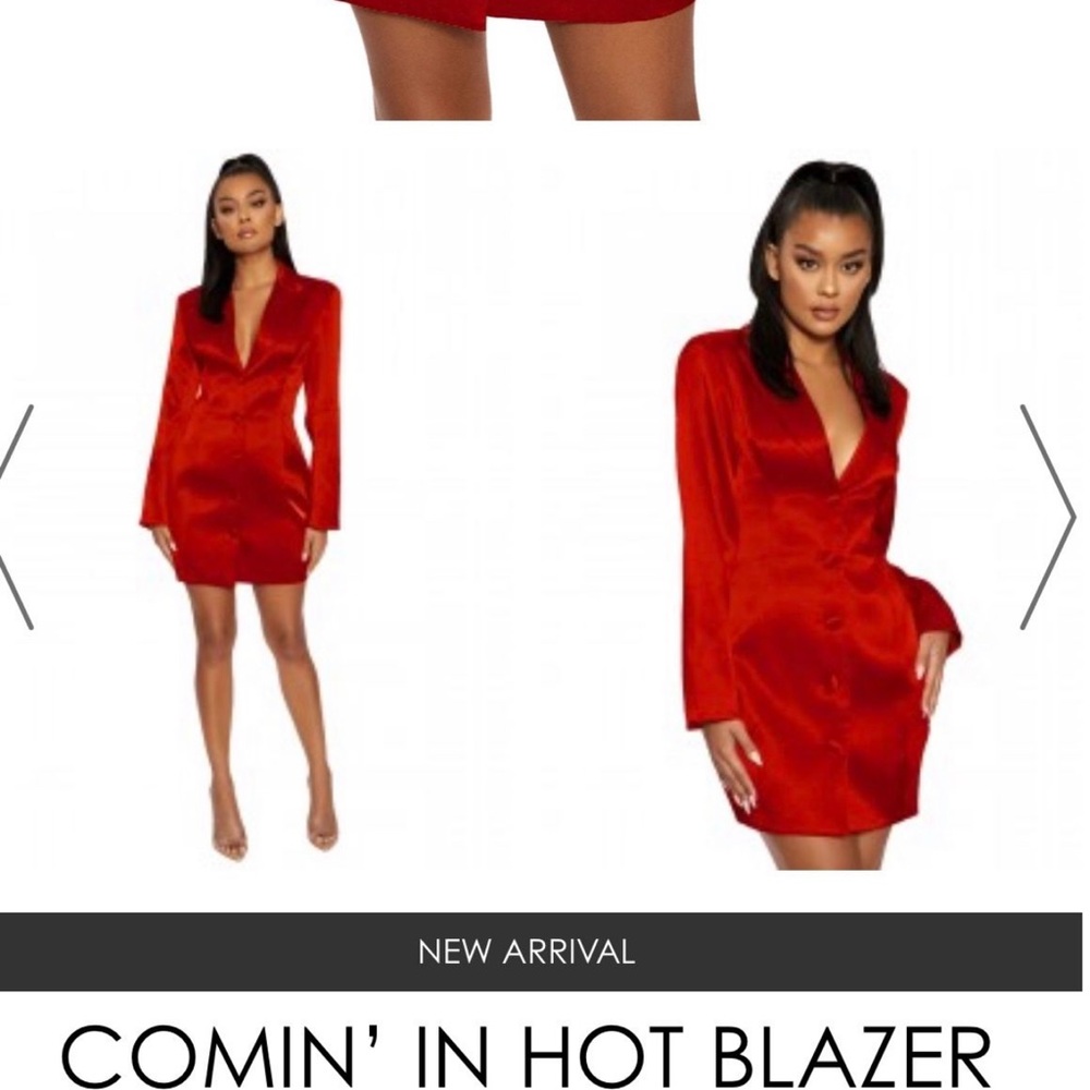 Naked Wardrobe Red Sheath Dress Long Sleeve V-Neck